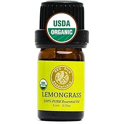 Organic Essential Oil, 100% Pure USDA Certified Organic - 10ml Undiluted Lemongrass 5ml