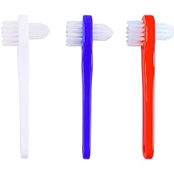 Denture Cleaning Brush hygienic Denture Cleaner Set, T-Shaped Denture Special Toothbrush Tool, Small Hard Toothbrush, for Denture CarePack of 3