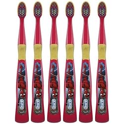 Oral-B Kids Spider Man Toothbrush for Little Children Ages 3 Years Old, Extra Soft, Pack of 6