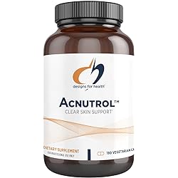 Designs for Health Acnutrol Clear Skin Support Pills - Pantothenic Acid 50000 IU Vitamin A, Vitamins D E, Carnitine Minerals - Non-GMO Soy Free Oral Supplement 180 Capsules