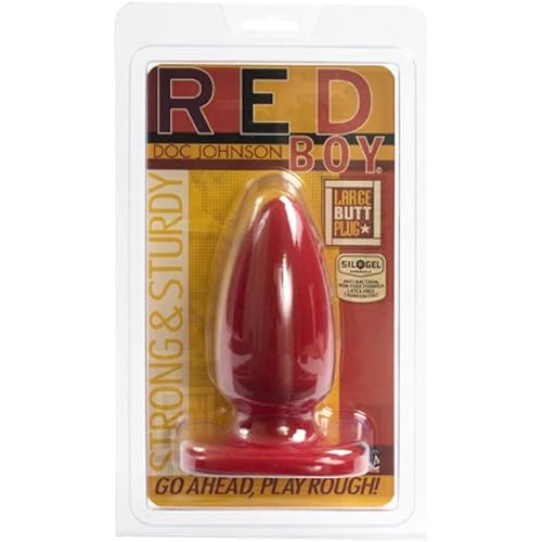 Doc Johnson Red Boy - Large Butt Plug - 5.2 in. Long and 2.2 in. Wide - Prostate Stimulating Anal Toy - For Intermediate to Advanced Anal Players - Designed to Provide a Full Feeling