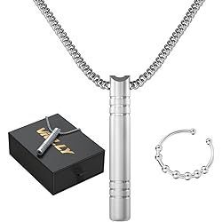 Vivlly Stress Relief Mindful Breathing Necklace for Anxiety, Stress, and Relaxation. Pendant Supports Meditation and Mindfulness Exercises, Soft Tone Frequency, Includes an Anti Anxiety Spinning Ring