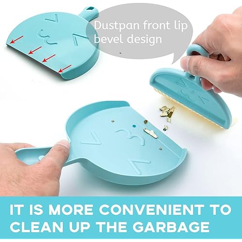 Mini Broom and Dustpan Small Dustpan and Brush Set Hand Broom and Dustpan Set.Small Dustpan Whisk Broom for Cleaning Desk, Computer Table,Keyboard,Kitchen Necessities