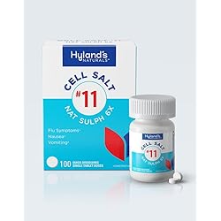 Cold and Flu Medicine, Nausea Relief, Homeopathic Treatment, Hyland's Naturals Cell Salts #11 Natrum Sulphuricum 6X Tablets, 100 Count