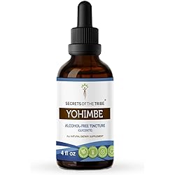 Yohimbe Alcohol-Free Extract, High-Potency Herbal Drops, Tincture Made from Wildcrafted Yohimbe Pausinystalia yohimbe Dried Bark 4 oz