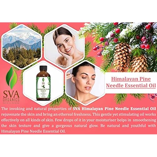SVA Himalayan Pine Needle Essential Oil -1 Oz 30 ml, 100% Pure, Premium Therapeutic Grade, Perfect for Diffuser, Aromatherapy, Cozy and Warm ambience, Radiant Skin, Shiny Hair, Body Massage