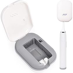 GFU Toothbrush Sanitizer Case, Eliminates Rate up to 99.99%, Rechargeable Portable Toothbrush Cleaner, Fits for All Toothbrushes Head, Used for Home, Travel, Camping, Business Trip White