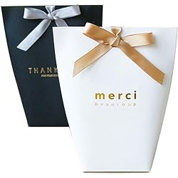 20pcs Candy Favor Boxes,6.4" x 2.4" x 3.2" Upscale Bronzing"Merci,Thank You" Wedding Favors Presents Box Package Birthday Wedding Bridal Baby Shower Party Favor Bags
