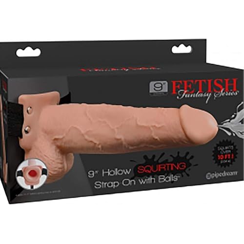 Pipedream Products Fetish Fantasy Series 9" Hollow Squirting Strap-on with Balls, Flesh