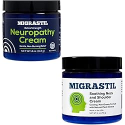 Migrastil Soothing Neck Cream & Neuropathy Cream Bundle, 4oz. Each, Made in The USA