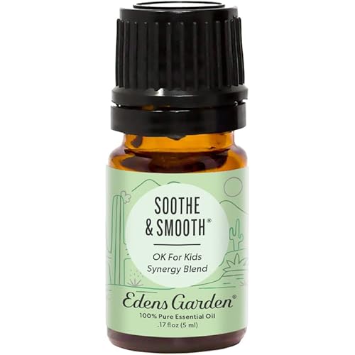 Edens Garden Soothe & Smooth "OK for Kids" Essential Oil Synergy Blend, 100% Pure Therapeutic Grade Undiluted Natural Homeopathic Aromatherapy Scented Essential Oil Blends 5 ml