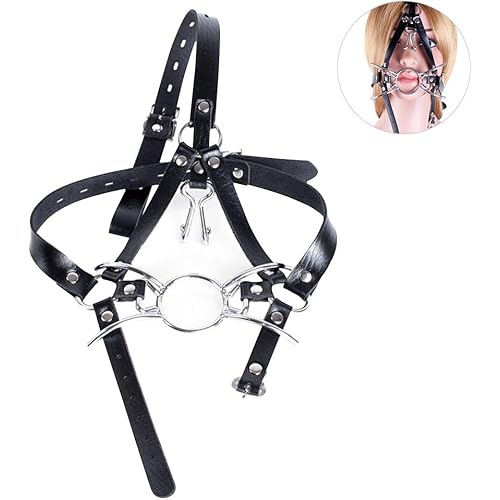 FST Metal Spider Ring Gag with Head Slave Harness Nose Hook Flirting Mouth Gags Sex Toys for Couple Adult Games Unisex Sex Products Silver