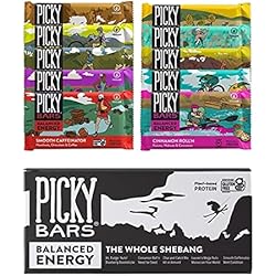 Picky Bars Real Food Energy Bars, Plant Based Protein, Whole Shebang Multi Flavor Variety Pack, All-Natural, Gluten Free, Non-GMO, Non-Dairy, Pack of 10