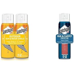 Scotchgard Sun and Water Shield, Repels Water, 21 Ounces 2 Cans & Rug & Carpet Protector, 17 Ounces, Blocks Stains, Makes Cleanup Easier
