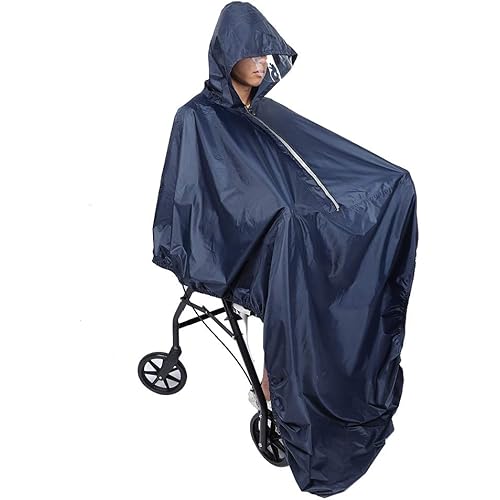 Hooded Wheelchair Rain Cover Waterproof Soft Wheelchair Rain Coat,Wheelchair Waterproof Poncho with Hood,One Size for Men and Women