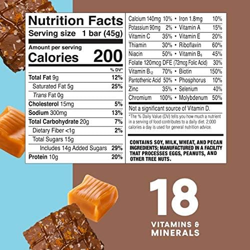 ZonePerfect Protein Bars, 18 vitamins & minerals, 10g protein, Nutritious Snack Bar, Salted Caramel Brownie, 36 Count
