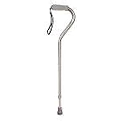 Complete Medical Deluxe Adjustable Cane Offset with Wrist Strap-Silver, 0.88 Pound