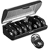 Fullicon Pill Organizer 2 Times a Day, Weekly Pill Box AM PM, Removable Medicine Organizer, Pill Cases Twice a Day - Black