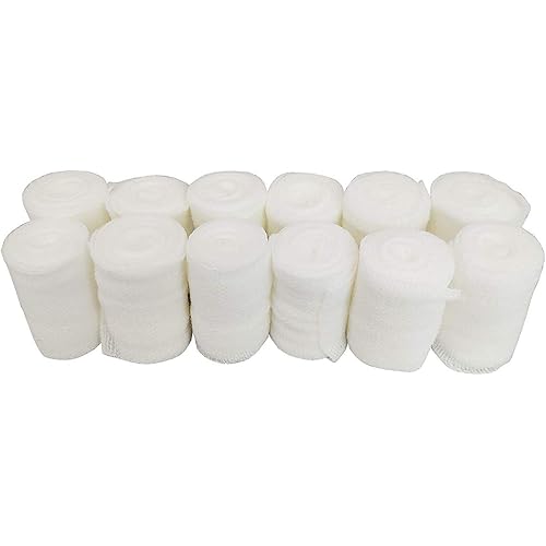 CPR Savers and First Aid Supply IMCO Multi-Packed 2 Inch x 4.1 Yards Non-Sterile Stretch Cotton Gauze Bandage Rolls for Injury, Wound, and Trauma 12