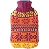 Large 2 Liter Soft Cute Hot Water Bottle Knit Cover - ONLY Cover 2 L, Snowflake