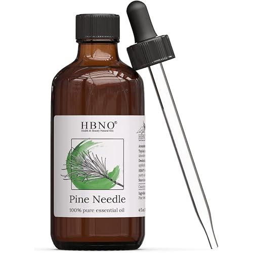 HBNO Pine Needle Oil 4 oz 118ml - 100 % Pure & Natural Pine Essential Oil - Therapeutic Grade Pine Oil for Aromatherapy, Skin, Hair & Diffuser