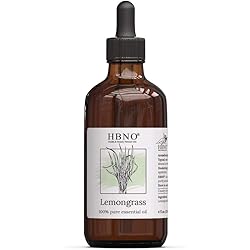 HBNO Lemongrass Essential Oil 4 oz 120 ml - 100% Pure & Natural Therapeutic Grade Lemongrass Oil - Perfect for Aromatherapy, DIY, Candle Making & Soap Making