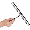 Glass Squeegee, Window Squeegee Rust Proof Durable Stainless Steel and Rubber Materials Remove Water Spot for Window Glass Wall, Mirror, Tile, Shower Door