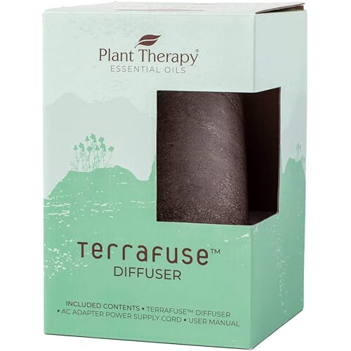 Plant Therapy TerraFuse Brown Diffuser and Top 6 Organic Essential Oil Set 100% Pure, Undiluted, Therapeutic Grade Essential Oils