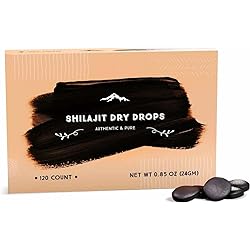 Shilajit Dry Drops - 120 Counts, Rich in Naturall Fulvic Acid, Original Siberian Shilajit, 100% Pure, Trace Minerals Complex