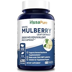 White Mulberry Leaf Extract 2500 mg 200 Veggie Caps Vegetarian, Non-GMO & Gluten-Free