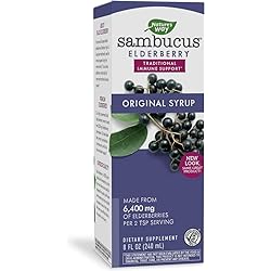 Nature's Way Sambucus Original Black Elderberry Syrup, Traditional Immune Support, Berry Flavored, 8 Fl. Oz