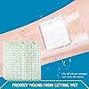Waterproof Stretch Adhesive Bandage PD Dialysis Catheter Shower Cover Wound Shields for Picc Line Chest Peritoneal Chemo Port Transparent Film Bathing Water Barrier Protector, 6"x6"Pack of 50