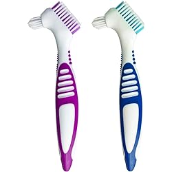 2Pcs Denture Brush Toothbrush, Multi-Tufted Bristles Deep Cleaning Denture Gap, Daily Brushing Keep for Freshness and Clean Random Color