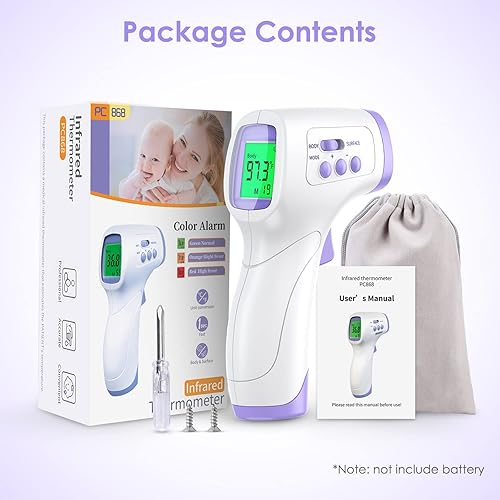 IDOIT Forehead Thermometer for Adults Kids Baby, Infrared Touchless Thermometer with Instant Accurate Reading, Fever Alarm 3 in 1 Modes for Face Ear Body and Object Surface