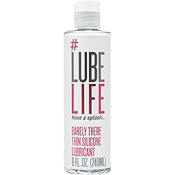 Lubelife Barely There Thin Silicone-Based, Long Lasting, Water Resistant, Personal Lubricant for Men, Women and Couples, 8 Oz