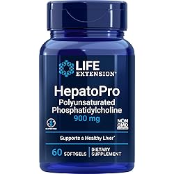 Life Extension HepatoPro Polyunsaturated Phosphatidylcholine Supplement 900 mg – Promotes Liver & Arterial Health – Non-GMO, Gluten-Free – 60 Softgels