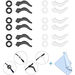12 Pairs Mcyye Eyeglasses Ear Grips, Anti Slip Eyeglass Retainer, Premium Silicone Ear Hook, Keep Glasses from Slipping Down Your Nose, Simple, Effective Helper for Kids, Adults, Sports, Study & Work