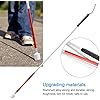 Blind Cane, Folding Walking Stick 43.3inch Reflective Red and White Mobility Cane for Vision Impaired and Blind People