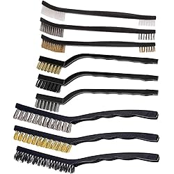 9pcs Wire Brush Set, Rust Paint Metal Cleaner, Cleaning Welding Slag and Rust, Handy SteelNylonBrass Brush Set Suitable for Cleaning Welding Slag and Rust