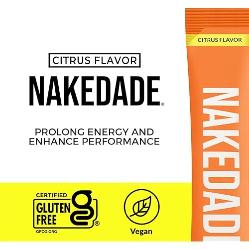 Nakedade – Performance Enhancing Sports Drink Powder - Citrus Flavor Electrolyte Powder – No GMOs or Artificial Sweeteners, Gluten-Free, Soy-Free, Dairy-Free – 16 Sticks