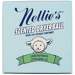 Nellie's Scented Wool Dryerball - Lemongrass Scented - Made with 100% Pure New Zealand Wool and Lasts Approximately 50 Drying Loads - Silent in Your Dryer