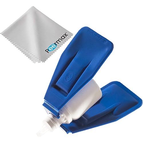 Peermax Eye Drop Aid, AutoSqueeze Eye Drop Bottle Squeezer, Also Includes a Free Bonus Peermax Microfiber Cleaning Cloth, Works with Most Eye Drop Bottles