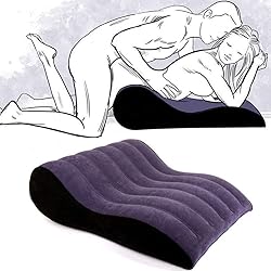KIPETTO Inflatable Wedge Bed Pillow Support Pillow Portable Magic Cushion Body Pillow for Couples, Positioning for Deeper Position Support Pillow, PVC Flocking Travel Pillow