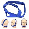 Stop Snoring Head Band, Effective Snoreless Sleeping Solution Adjustable Breathable Flexible Snoring Chin Strap for Snore Reduction for MenBlue