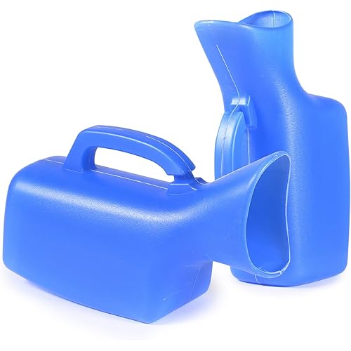 ONEDONE Female Urinals 1000mL Urine Bottle Urinal for Women Portable Urinal for Home Hospital Camp Truck Car Travel Pee Bottle Blue-2Pack