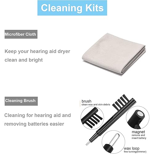 Hearing Aid Dryer Dehumidifier Electronic Automatic Drying System with Cleaning Kits