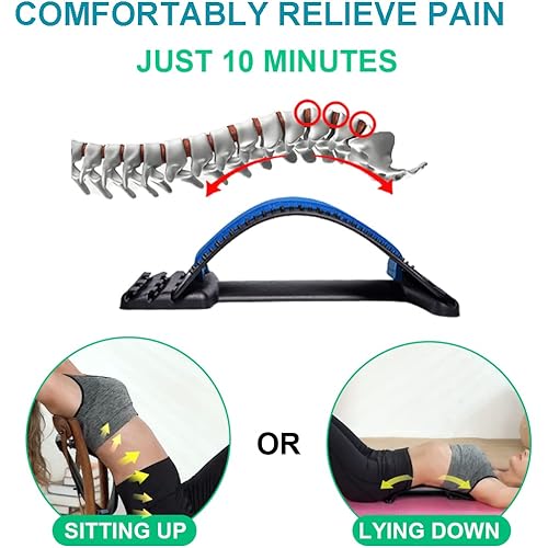 Back Stretcher, Back Cracker, Spine Deck Back Stretcher, Lumbar Stretching Device, 3-Level Back Massager Lumbar, Back Stretcher for Lower Back Pain Relief, for Sciatica, Scoliosis