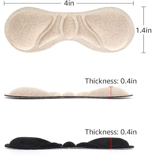 Dr. Shoesert Heel Grips for Men and Women, Self-Adhesive Shoe Inserts Liners for Loose Shoes, Preventing Heel Slipping, Rubbing, Non-Slip - 4pairs
