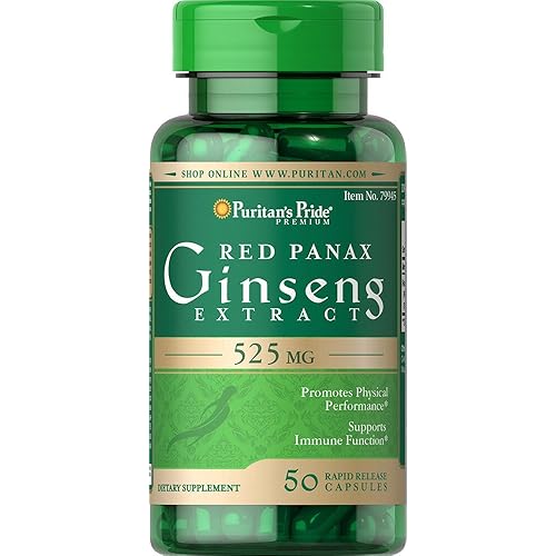 Red Panax Ginseng Extract 525 mg, Immune Support, 50 Count by Puritan's Pride