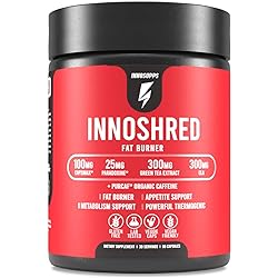 Inno Shred - Day Time Fat Burner | 100mg Capsimax, Grains of Paradise, Organic Caffeine, Green Tea Extract, Appetite Suppressant, Weight Loss Support 60 Veggie Capsules | with Stimulant
